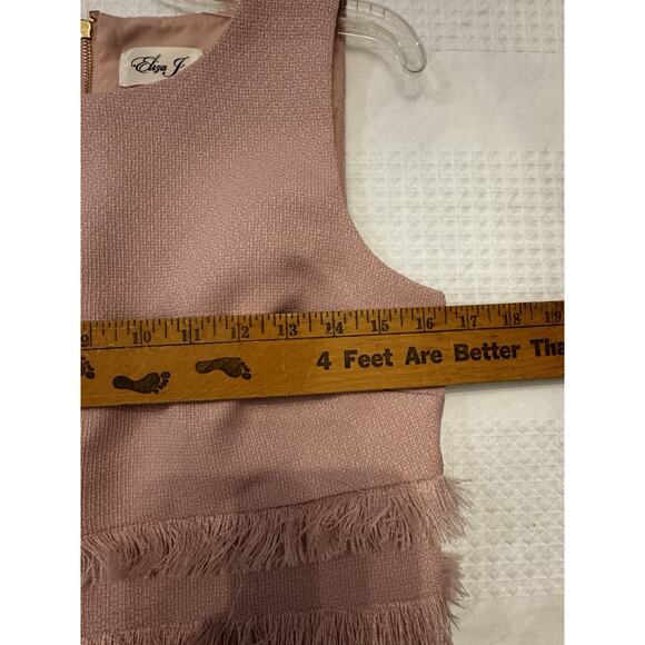 Eliza J Pink Sz 4 Shift Knee Length Sleeveless Dress Tweed Light Academic - Picture 10 of 10